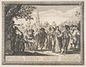 村の広場で踊る1633年。 作： Abraham Bosse