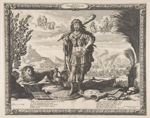 ルイ13世によるスペイン戦争宣言：ヘラクレスとしての王、ca。 1635年。 作： Abraham Bosse