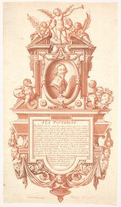 ジャックカロの墓碑文と肖像画、1635-36年。 作： Abraham Bosse