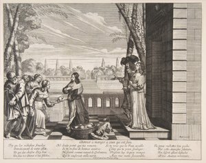 空腹の餌やり、1635年。 作： Abraham Bosse