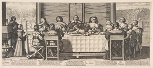 テーブルのベネディクション、ca。 1635年。 作： Abraham Bosse