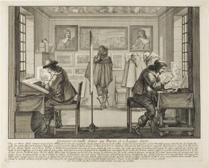 彫刻家とエッチャー、1642年 作： Abraham Bosse