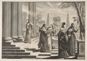 ばかげた処女は拒否されました。 1635年。 作： Abraham Bosse