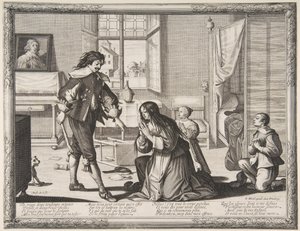 妻ビーター、ca。 1633年。 作： Abraham Bosse