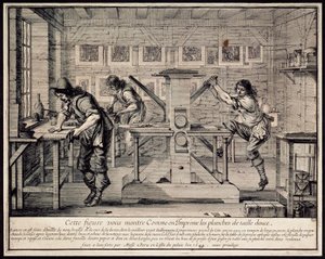 1642年、ある彫刻家の工房。   作： Abraham Bosse