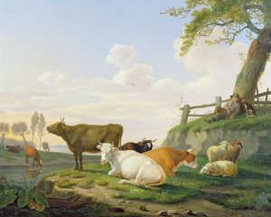 牛と羊飼い 作： Abraham Bruiningh van Worrell