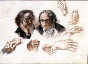 二人の紳士の頭と手の研究 作： Abraham Constantin