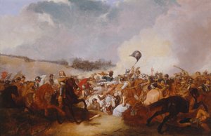 軍隊を率いて戦場に向かうクロムウェル 作： Abraham Cooper