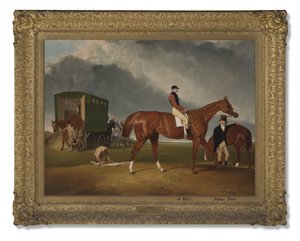 ライダー、ジョンデイ、トレーナー、ジョンドー、ドンカスター、1836年のジョージベンティンクスホースエリス卿の肖像 作： Abraham Cooper