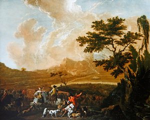 猟友会（油彩・パネル） 作： Abraham Danielsz. Hondius