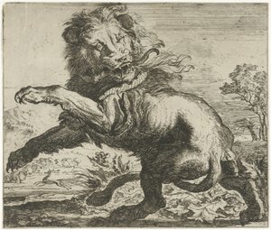 戦いのライオンとヘビ いろいろな動物（シリーズタイトル） 作： Abraham Danielsz. Hondius