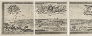 Gezicht op Brussel, stande uit drie delen ブリュッセル、1640 年にブラバントの最も高貴な都市 作： Abraham Dircksz. Santvoort