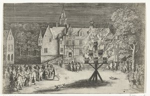 マリア・ヘンリエッタ王女とウィリアム3世王子がブレダを訪れたときのたき火、1653年 作： Abraham Dircksz. Santvoort