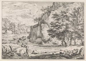 岩のある風景 作： Abraham Genoels