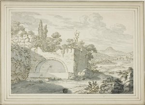 噴水のある風景 作： Abraham Genoels II