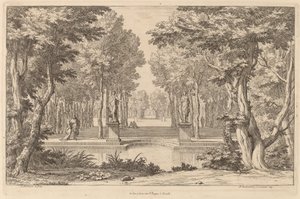 二つの彫像 作： Abraham Genoels II after Adam Frans van der Meulen