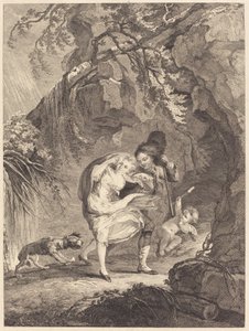 Le coup de vent (突風) 作： Abraham Girardet after Antoine Lebel