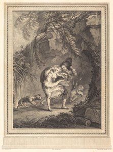 Le coup de vent (突風) 作： Abraham Girardet after Antoine Lebel