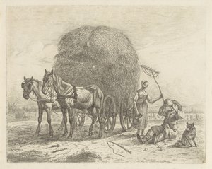 干し草ワゴンで農家を飲む 作： Abraham Hendrik Winter