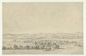 遠くに塔のある川の風景 作： Abraham Jansz Begeyn