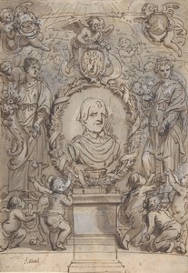 タイトル ページのデザイン、17 世紀。 作： Abraham Jansz van Diepenbeeck