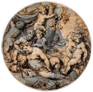 「眠るバッカス」、17世紀。 作： Abraham Jansz van Diepenbeeck