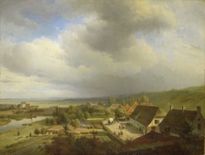 ワーヘニンゲン近くの丘陵風景 作： Abraham Johannes Couwenberg