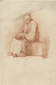 座っている女性 作： Abraham Johannes Ruytenschildt
