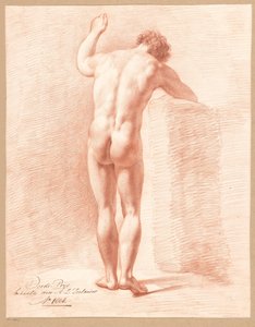 後ろから見た男性立裸体 (3等賞 1808年) 作： Abraham Lion Zeelander