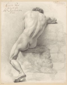 後ろから見た裸の男性の着席 (一等賞 1820) 作： Abraham Lion Zeelander
