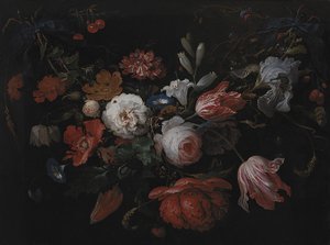 花のガーランド 作： Abraham Mignon