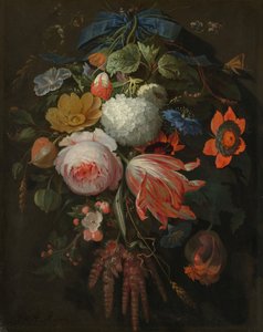 ハンギング ブーケ、おそらく 16651670。 作： Abraham Mignon