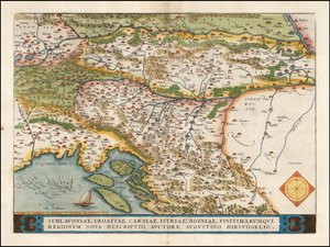 1574年、アブラハム・オルテリウスによる西バルカンの地図