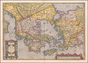 1584年、アブラハム・オルテリウスによるギリシャと西トルコの地図