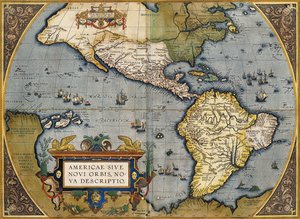 アメリカの地図、1612 作： Abraham Ortelius