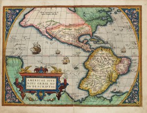 Americae Sive Novi Orbis, Nova Descriptio（アメリカ大陸または新世界、新記述） 作： Abraham Ortelius