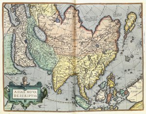アジア、1592 作： Abraham Ortelius