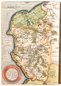 Caletensium et Bononiensium Ditionis Accurata Delineatio カレー、アルトワ、フレンチ・フランダース（フランス）のブーロネ準州（Comte de Boulogne）の地理地図で、カレー、アルシュ、グリューランジュ、エタープル、モントルイユの地名を含む。
