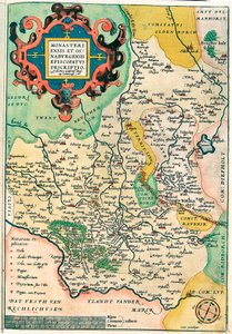 Franciae Orientalis:Monasteriensis Et Osnaburgensis Episcopatus Descriptio Abraham Ortelius (Oertel, Ortell or Ortel)の "Theatrum Orbis Terrarum "からドイツ・フランケン地方の地理地図。