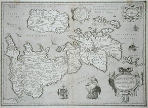イギリスとアイルランドの地図 作： Abraham Ortelius
