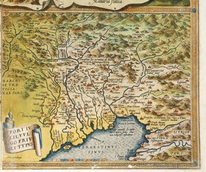 アブラハム・オルテリウスの『Theatrum Orbis Terrarum』によるフリウリ・ヴェネツィア・ジュリア地方の地図。 作： Abraham Ortelius