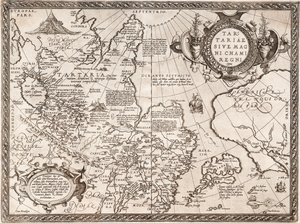 ロシアの地図：旧世界、1598 作： Abraham Ortelius