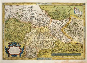 エイブラハム・オルテリウスの『Theatrum Orbis Terrarum』からのザクセン州の地図。 作： Abraham Ortelius