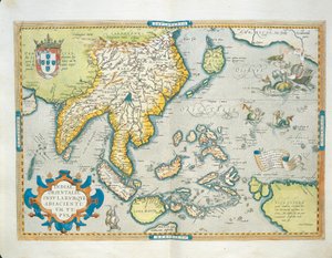 アブラハム・オルテリウスの『Theatrum Orbis Terrarum』からのインド諸島の地図 作： Abraham Ortelius