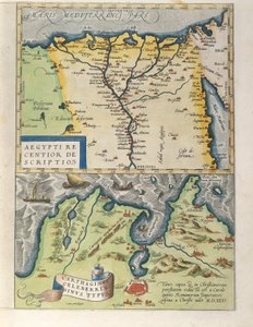 ナイルデルタと古代都市カルタゴの地図（Abraham Ortelius著「Theatrum Orbis Terrarum」より