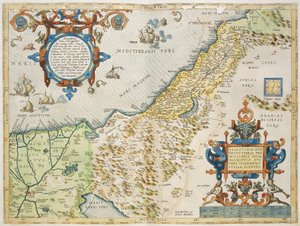 アブラハム・オルテリオ作「パレスチナ」、アントワープの「Theatrum Orbis Terrarum」から、プレート 作： Abraham Ortelius