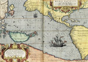 太平洋、1592年 作： Abraham Ortelius