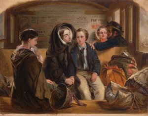 セカンドクラス - 別れ。 このようにして私たちは悲しみに富み、貧しい人たちと別れます., 1855. 作： Abraham Solomon