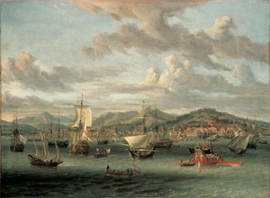 オランダ船、スマーナ湾沖、州船 作： Abraham Storck