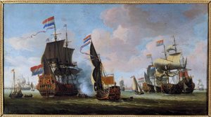 海洋：海戦の場面 アブラハム・シュトルック（1635-1710）の絵画 17世紀 アンジェ美術館